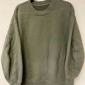 Lululemon Perfectly Oversized Crew Sweatshirt Dark Green Olive Size 8